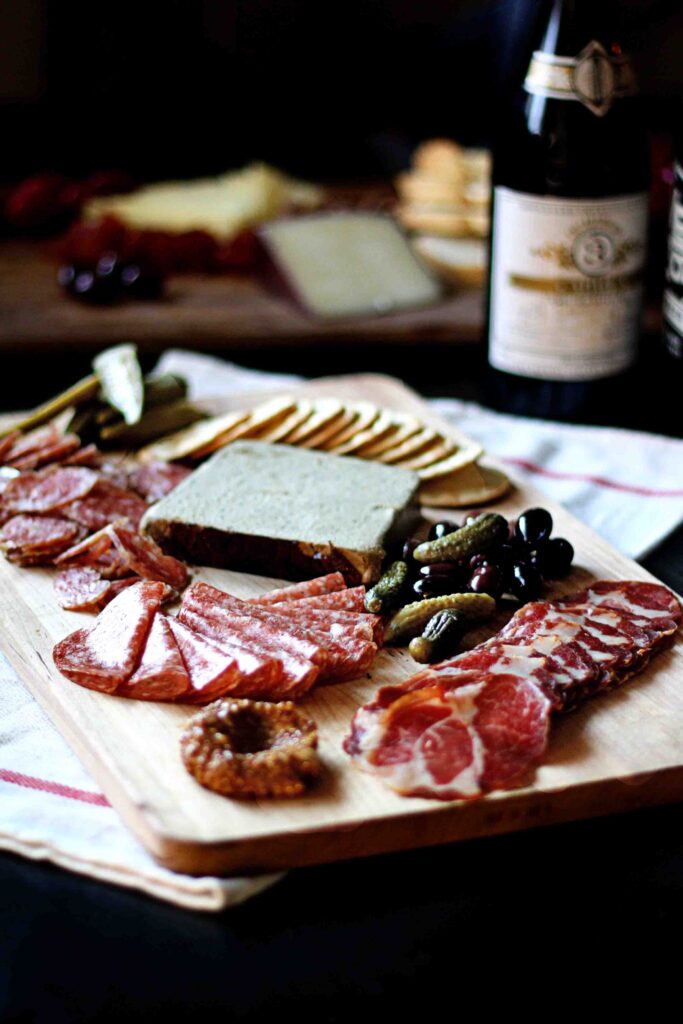 fancy meat and cheese platter